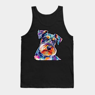 Miniature Schnauzer Colorfull Pop Art Design For Dog Onwer Tank Top